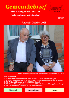 Gemeindebrief Nr. 27: August bis Oktober 2025 Titelblatt