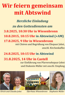 Gottesdienste August Wiesenbronn
