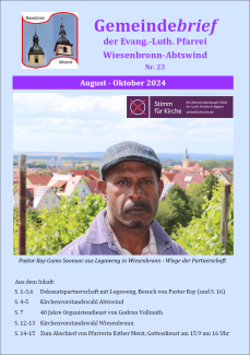 Titelblatt Gemeindebrief Nr. 23 2024 August bis Oktober